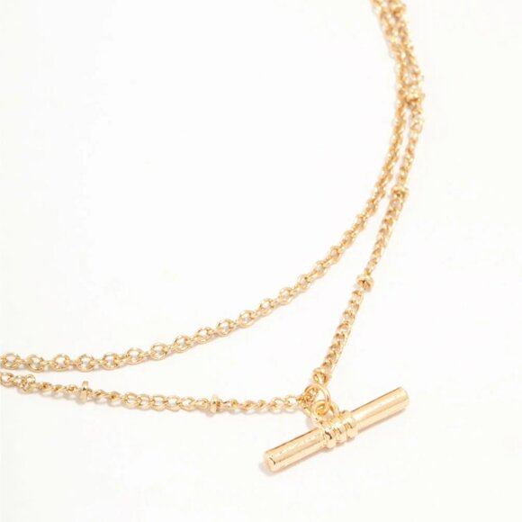 Vintage Boutique Collection: Gold-Tone Minimalist Layered Necklace - Picture 2 of 4
